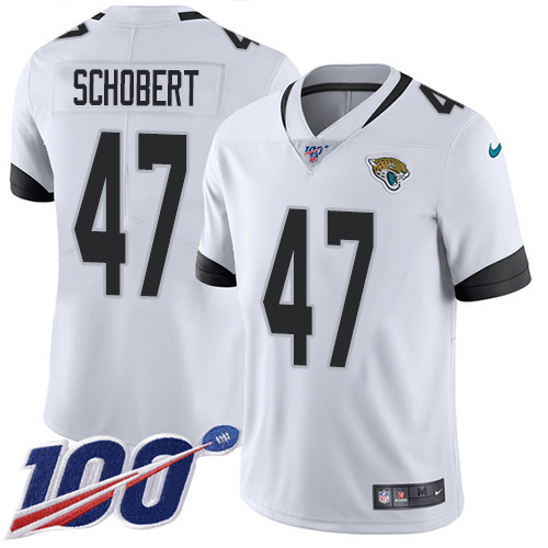 Jacksonville Jaguars #47 Joe Schobert White Youth Stitched NFL 100th Season Vapor Untouchable Limited Jersey->youth nfl jersey->Youth Jersey